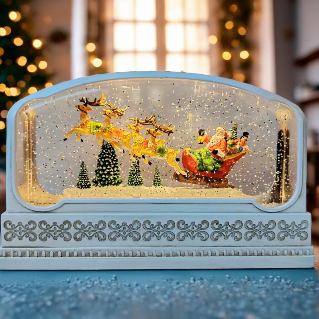 Christmas lamp, musical snow lamp, snow globe lamp, water lantern Christmas, holiday decoration, LED Christmas light, festive home decor, Christmas gift idea, snow effect lamp, Christmas music lamp.