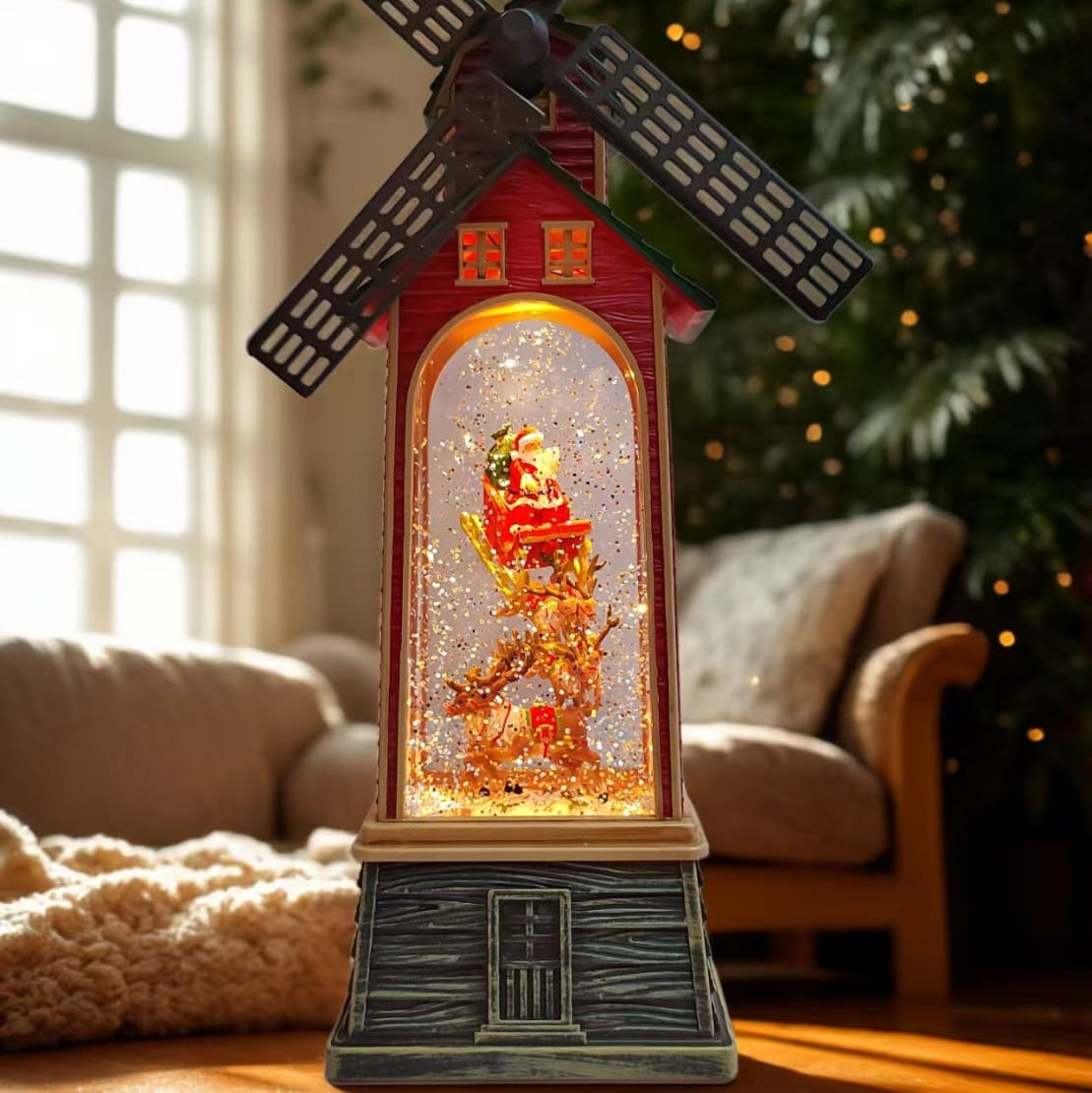 Christmas lamp, musical snow lamp, snow globe lamp, water lantern Christmas, holiday decoration, LED Christmas light, festive home decor, Christmas gift idea, snow effect lamp, Christmas music lamp.