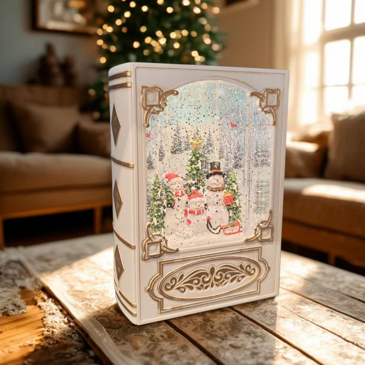 Christmas lamp, musical snow lamp, snow globe lamp, water lantern Christmas, holiday decoration, LED Christmas light, festive home decor, Christmas gift idea, snow effect lamp, Christmas music lamp.