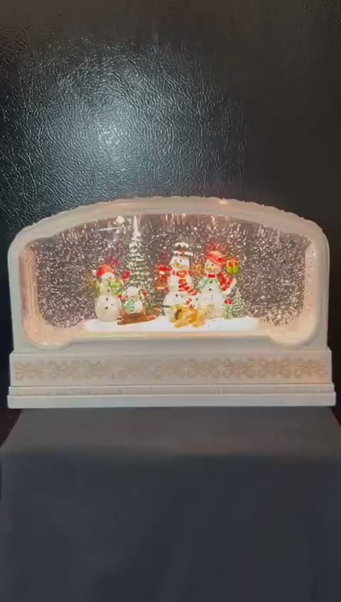 Musical Christmas Water Lamp with Snow Effect – Snowman family
