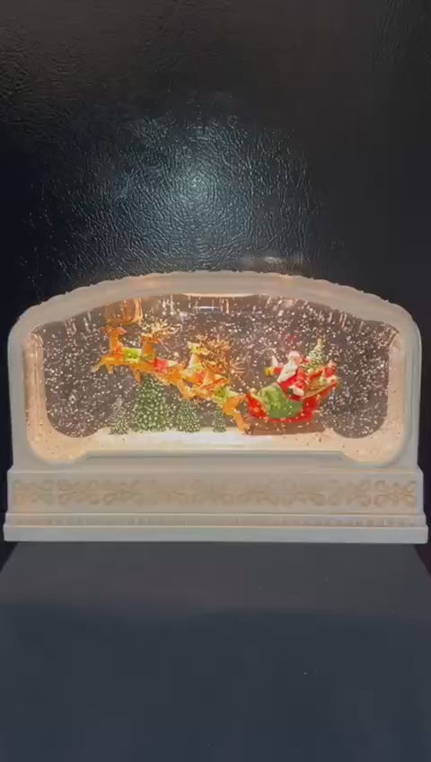 Musical Christmas Water Lamp with Snow Effect – Santa's sleigh