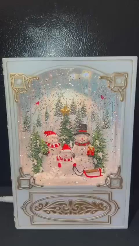 Musical Christmas Water Lamp with Snow Effect – Brown Book
