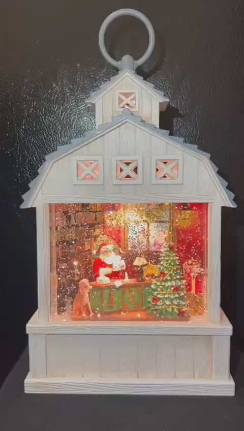 Musical Christmas Water Lamp with Snow Effect – Santa's Home